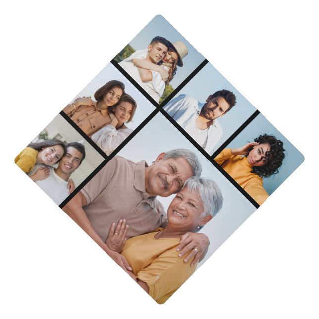 Create Your Own 6 Photo Collage  Graduation Cap Topper (Front)