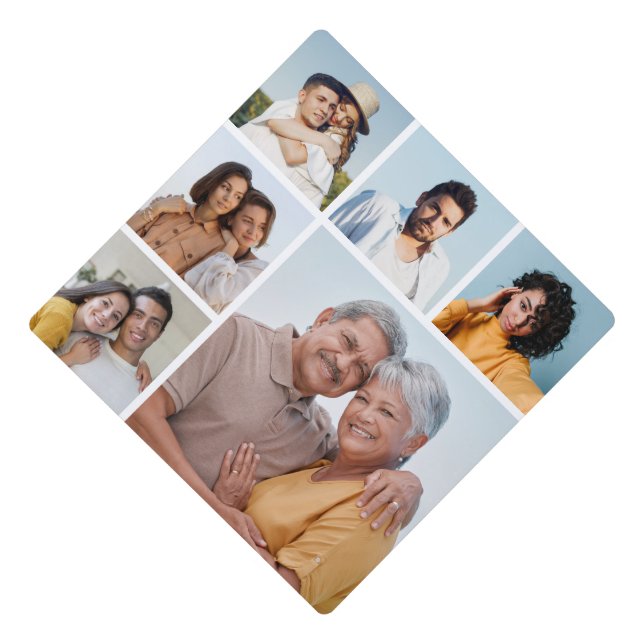 Create Your Own 6 Photo Collage  Graduation Cap Topper (Front)