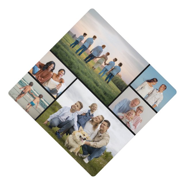 Create Your Own 6 Photo Collage Graduation Cap Topper (Front)