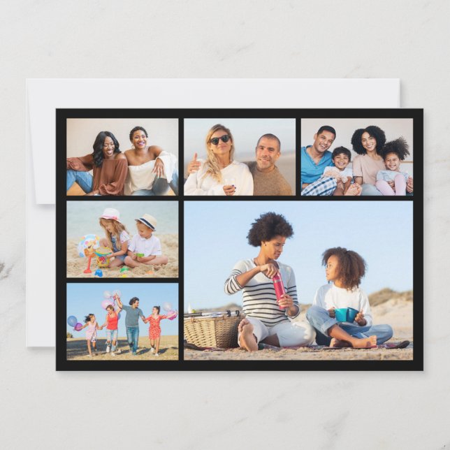 Create Your Own 6 Photo Collage Greeting Card (Front)