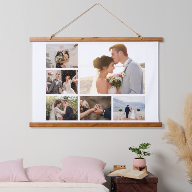 Create Your Own 6 Photo Collage Hanging Tapestry (Bedroom)