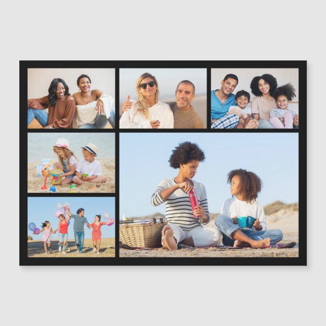 Create Your Own 6 Photo Collage Magnetic Card (Front)