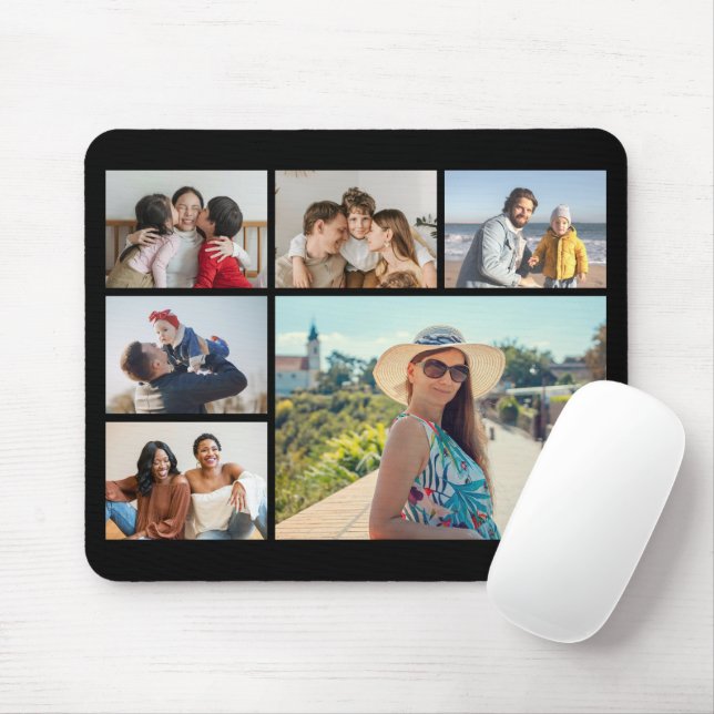 Create Your Own 6 Photo Collage  Mouse Pad (With Mouse)