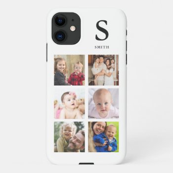 Create Your Own 6 Photo Collage Name Monogrammed Iphone 11 Case by InitialsMonogram at Zazzle