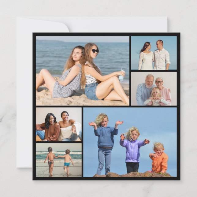Create Your Own 6 Photo Collage Note Card (Front)