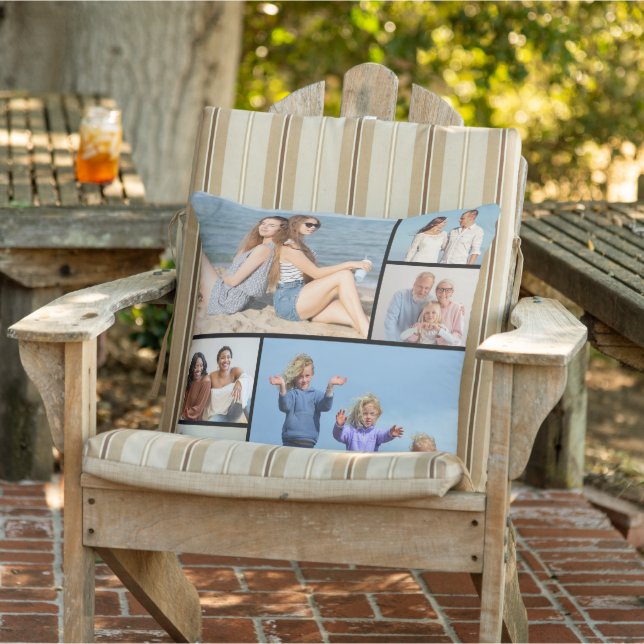 Create Your Own 6 Photo Collage Outdoor Pillow (Chair)