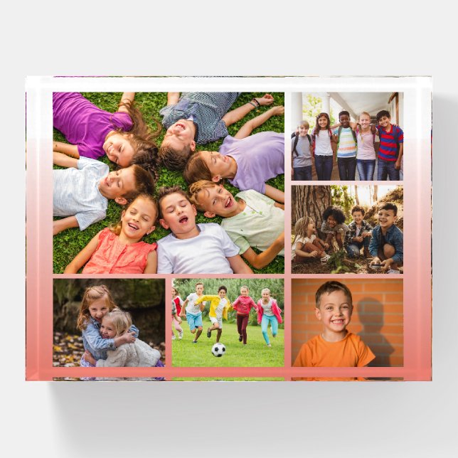 Create Your Own 6 Photo Collage Paperweight (Front)