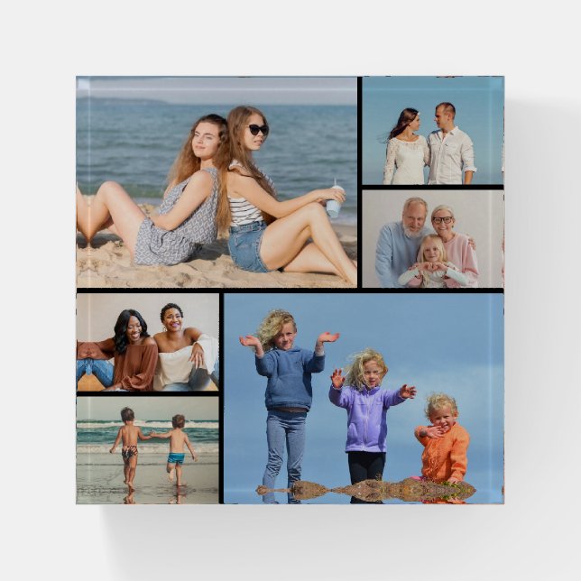 Create Your Own 6 Photo Collage Paperweight (Front)