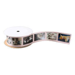 Create Your Own 6 Photo Collage Pink Film Strip Satin Ribbon
