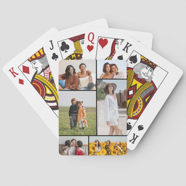 Create Your Own 6 Photo Collage Poker Cards (Back)