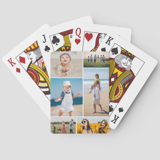 Create Your Own 6 Photo Collage Poker Cards (Back)
