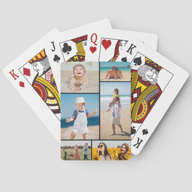 Create Your Own 6 Photo Collage Poker Cards (Back)