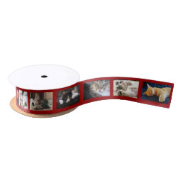 Create Your Own 6 Photo Collage Red Film Strip Satin Ribbon