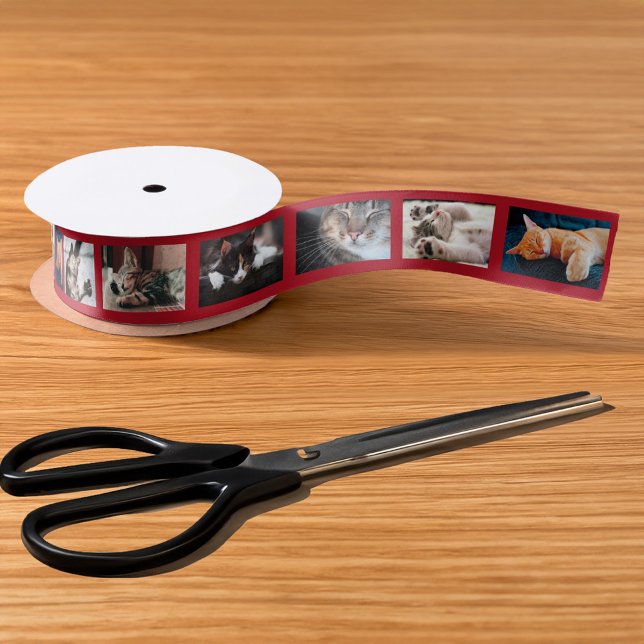 Create Your Own 6 Photo Collage Red Film Strip Satin Ribbon (Create Your Own 6 Photo Collage Red Film Strip Satin Ribbon in situ)