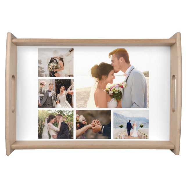 Create Your Own 6 Photo Collage Serving Tray (Front)