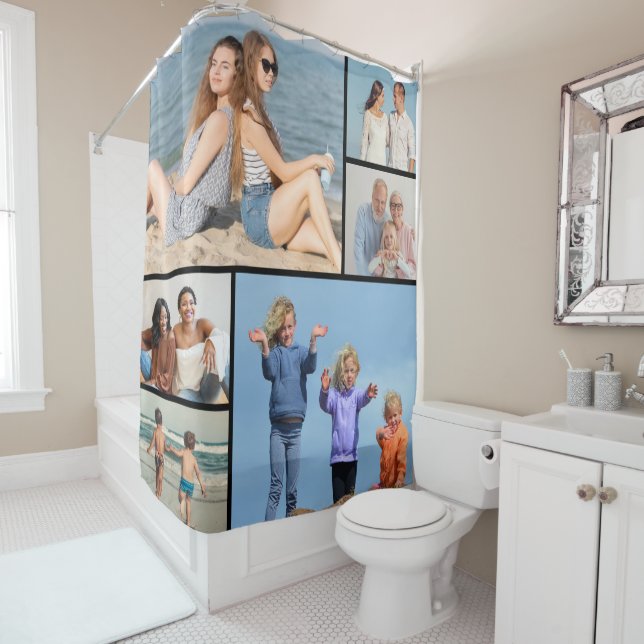 Create Your Own 6 Photo Collage Shower Curtain (In Situ)