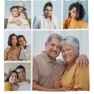 Create Your Own 6 Photo Collage Shower Curtain