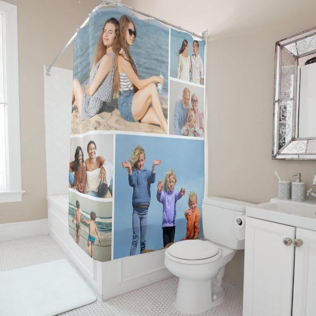 Create Your Own 6 Photo Collage Shower Curtain (In Situ)