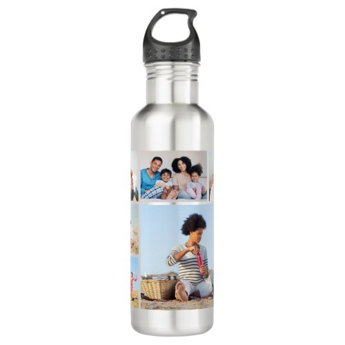 Create Your Own 6 Photo Collage Stainless Steel Water Bottle