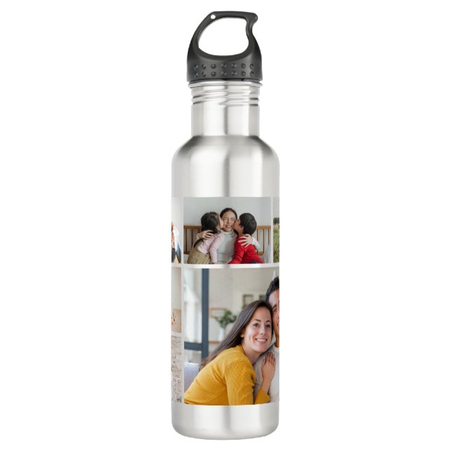 Create Your Own 6 Photo Collage Stainless Steel Water Bottle (Front)
