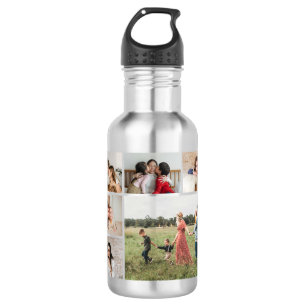 Create Your Own 6 Photo Collage Stainless Steel Water Bottle