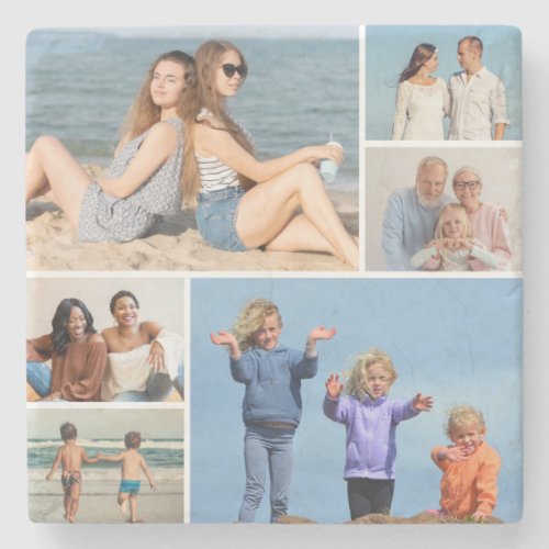 Create Your Own 6 Photo Collage Stone Coaster