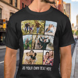 Create Your Own 6 Photo Collage T-Shirt<br><div class="desc">Create your own custom photo t-shirt featuring 6 of your favorite pictures in a simple photo collage grid alongside personalized text in modern typography.</div>