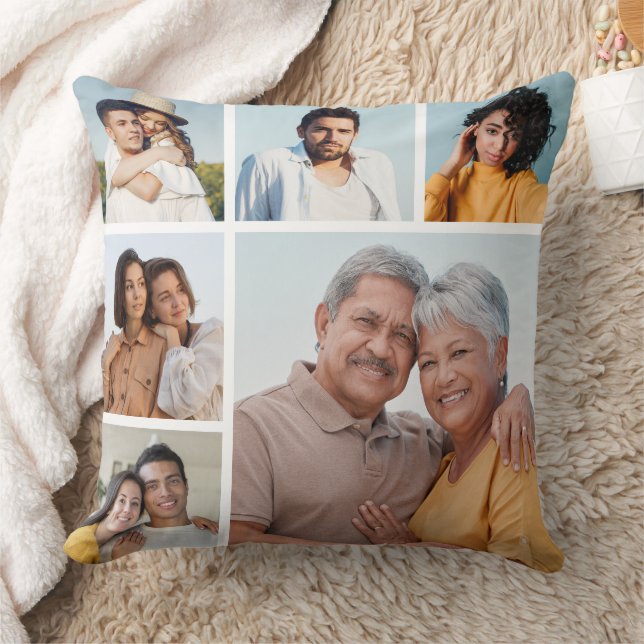 Create Your Own 6 Photo Collage  Throw Pillow (Blanket)