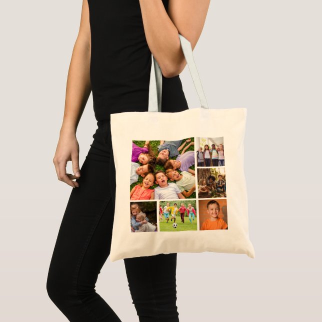 Create Your Own 6 Photo Collage Tote Bag (Front (Product))