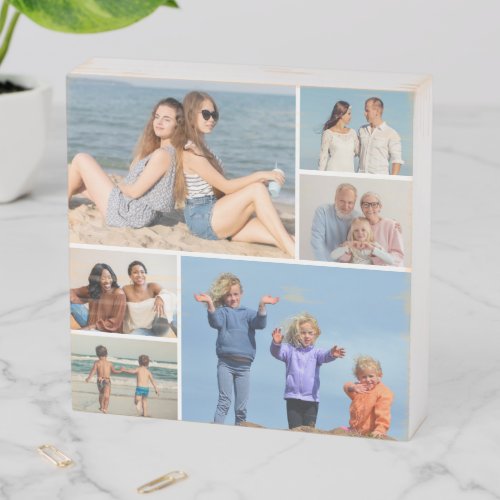 Create Your Own 6 Photo Collage Wooden Box Sign