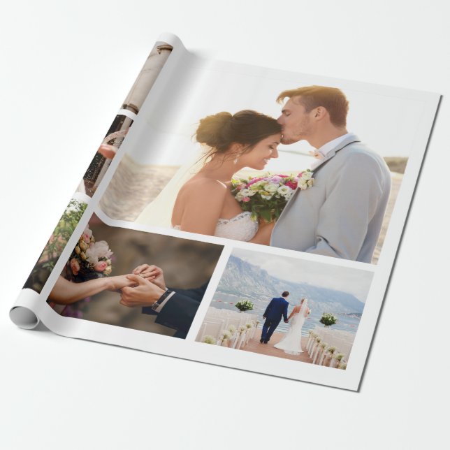 Create Your Own 6 Photo Collage Wrapping Paper (Unrolled)