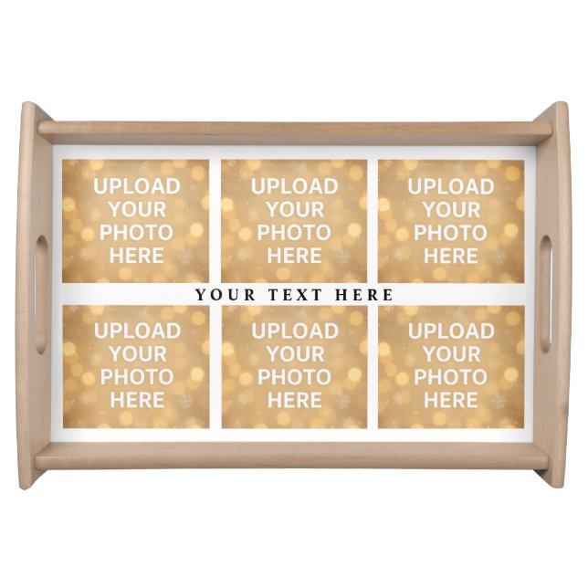 Create Your own 6 Photo Text Serving Tray (Front)