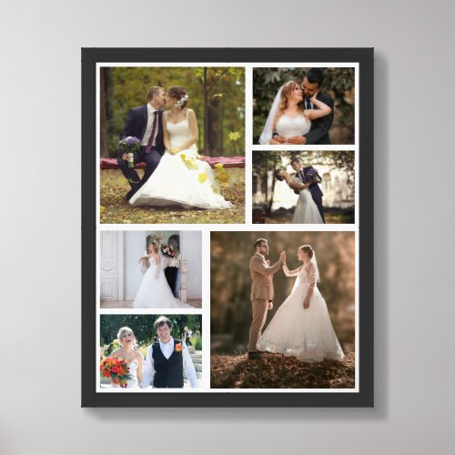 Create Your Own 6 Photo Wedding Collage Framed Art