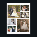 Create Your Own 6 Photo Wedding Collage Holiday Postcard<br><div class="desc">Design a personalized keepsake with our 'Create Your Own 6 Photo Wedding Collage.' This elegant collage allows you to showcase five cherished photos from your special day, creating a beautiful memory piece. Crafted with high-quality materials and customizable options, it’s the perfect way to celebrate your love story. Ideal as a...</div>