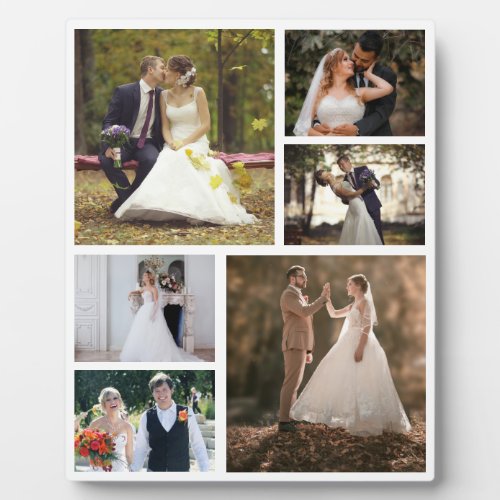 Create Your Own 6 Photo Wedding Collage Plaque