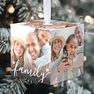 Create Your Own 6 Side Picture Family Photos Cube Ornament