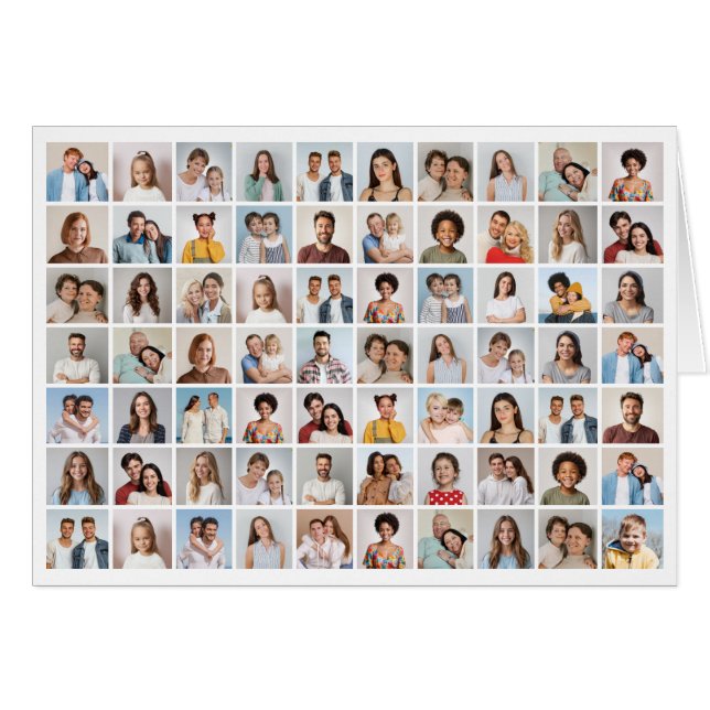 Create Your Own 70 Photo Collage Cards (Front Horizontal)