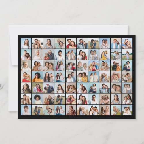 Create Your Own 70 Photo Collage Editable Color  Card