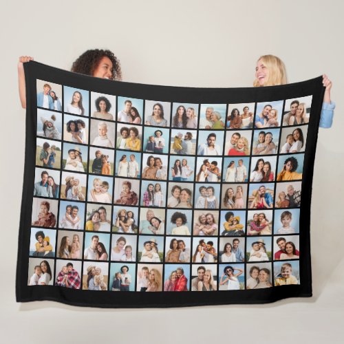 Create Your Own 70 Photo Collage Editable Color Fleece Blanket