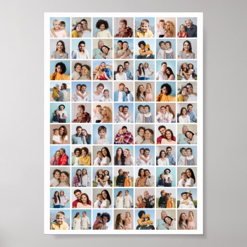 Create Your Own 70 Photo Collage Editable Color  Poster