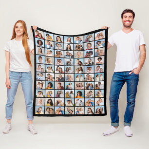 Create Your Own 70 Photo Collage Fleece Blanket