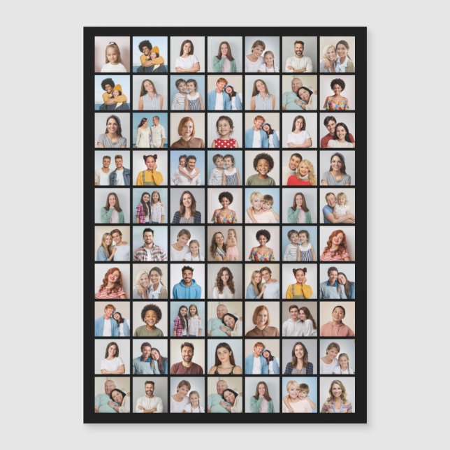 Create Your Own 70 Photo Collage Magnetic Invitation (Front)