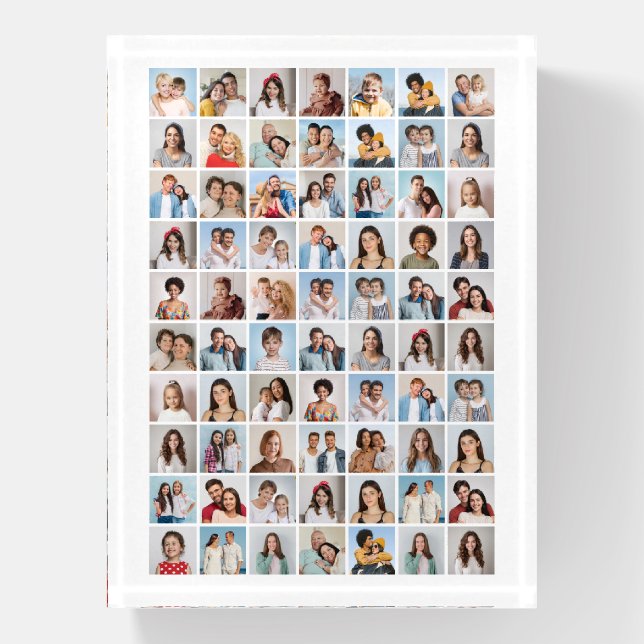 Create Your Own 70 Photo Collage Paperweight (Vertical)