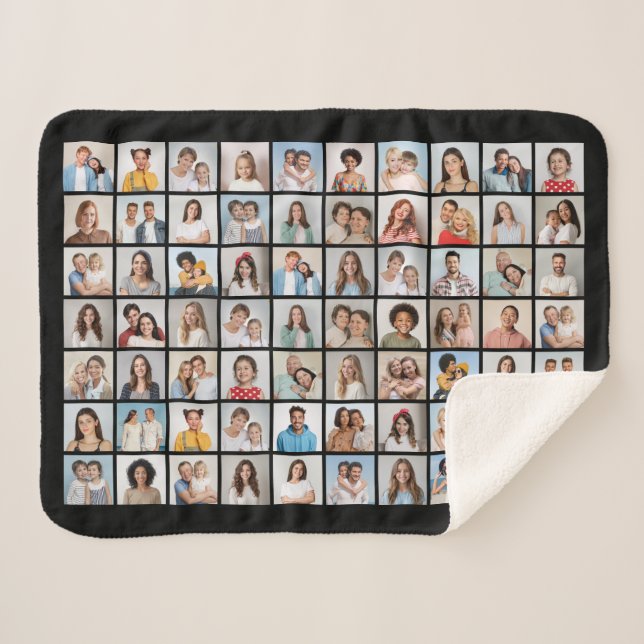 Create Your Own 70 Photo Collage Sherpa Blanket (Front (Horizontal))