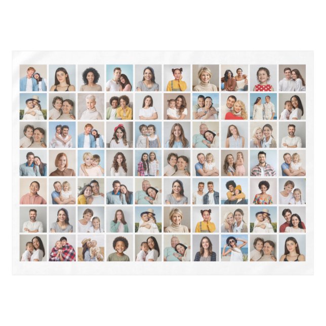 Create Your Own 70 Photo Collage Tablecloth (Front (Horizontal))