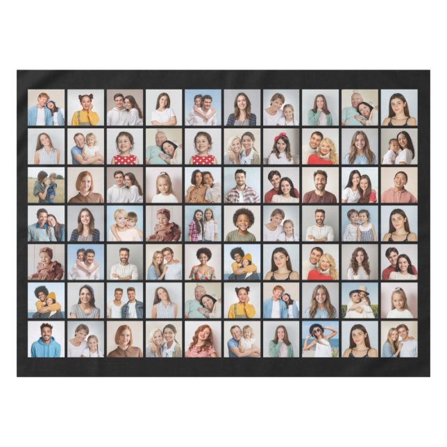 Create Your Own 70 Photo Collage Tablecloth (Front (Horizontal))