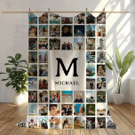 Create your Own 72 Photo Collage Monogram Fleece Blanket<br><div class="desc">Transform your memories into a personalized work of art with our 72-photo collage and monogram template, perfect for creating a one-of-a-kind keepsake blanket. With a customizable white background that can be switched to any color, you have the freedom to design a truly unique and special blanket. Bring your photos to...</div>