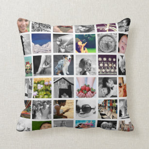 Create-Your-Own 72 Photo Collage Throw Pillow