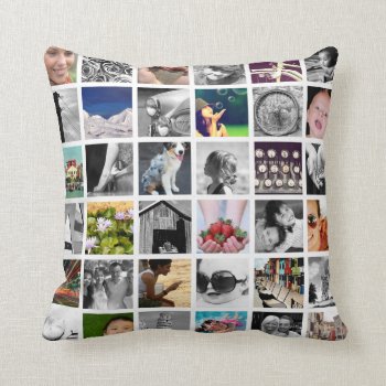 Create-your-own 72 Photo Collage Throw Pillow by StyledbySeb at Zazzle