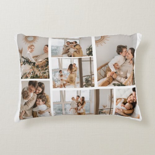 Create Your Own 7 Photo Collage Accent Pillow